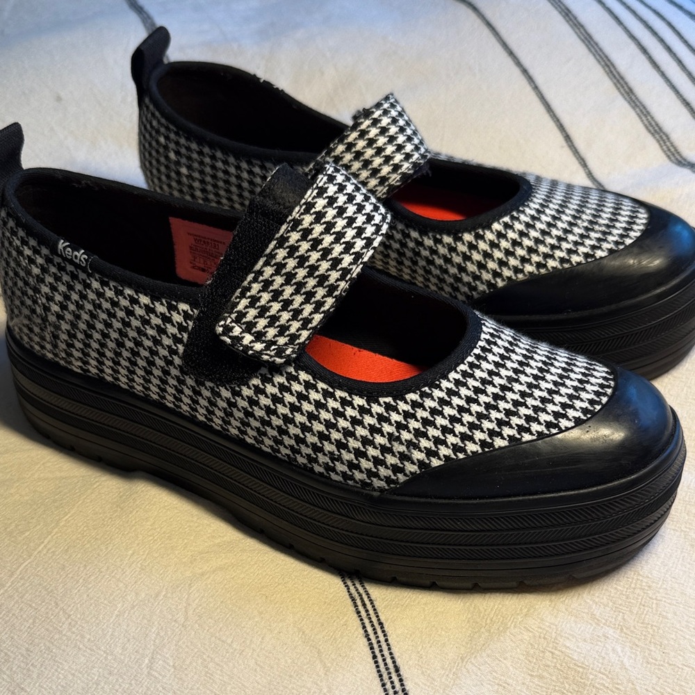 Keds Black and White Dress Shoes with Modern Mary Jane Style
